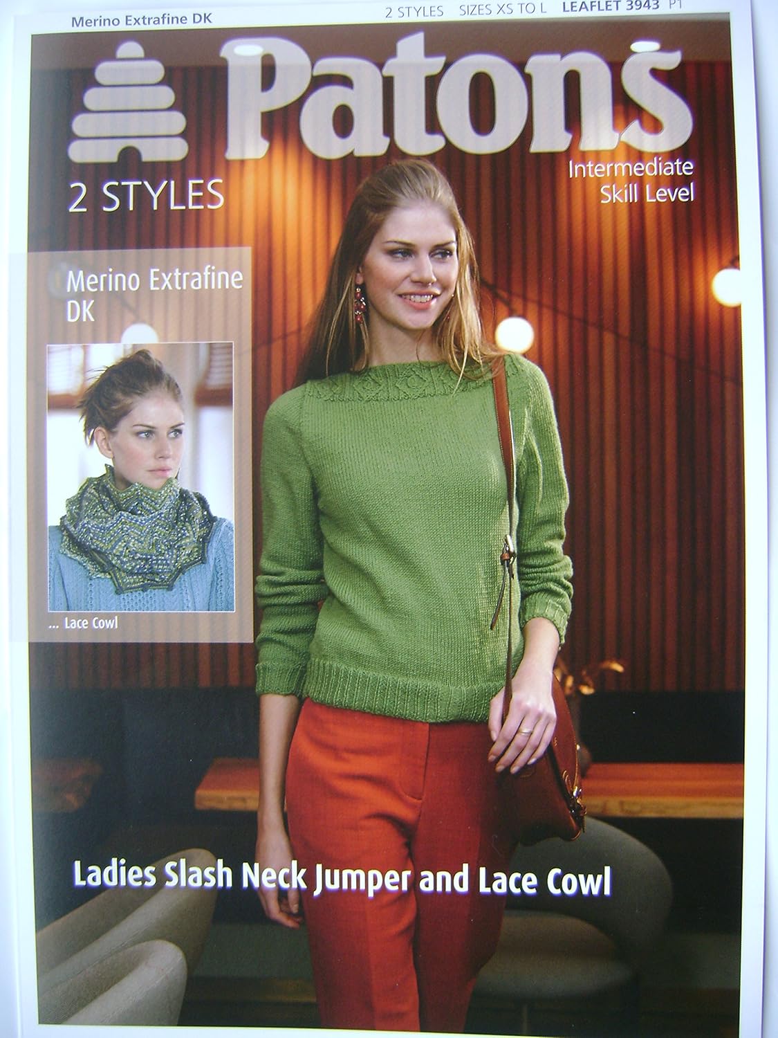 Patons Merino Extrafine Dk Ladies Slash Neck Jumper And Patons Merino Extrafine Dk Ladies Slash Neck Jumper And
