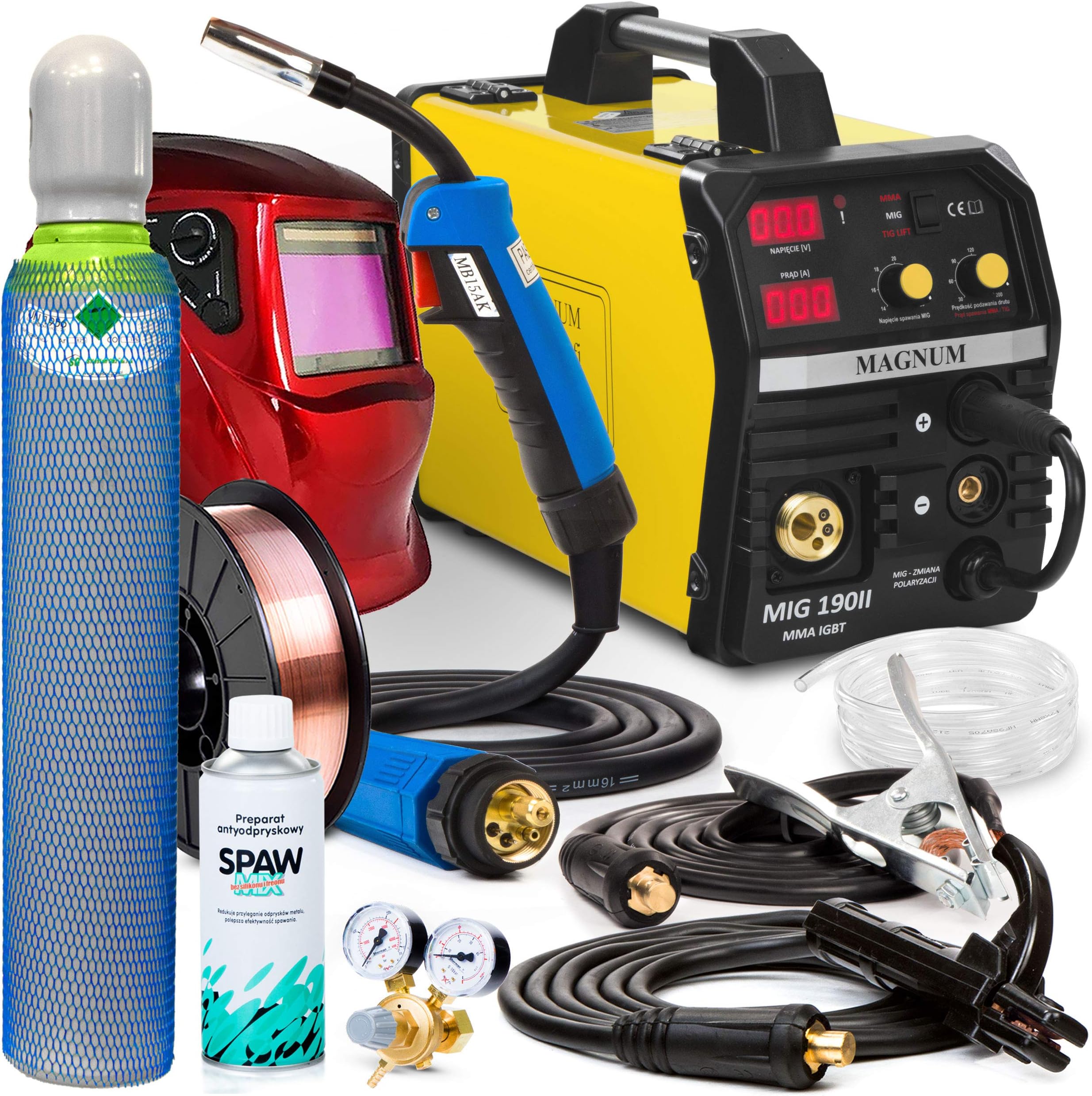 Welder Welding Machine Portable Inverter 200A Arc MIG TIG MMA Magnum MIG 190 Set