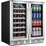 Kalamera Wine and Beverage Refrigerator - 30 inch with Glass Front Door - Beer, Wine, Soda And Drink Mini Fridge - Stainless 