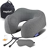 napfun Travel Pillow, 100% Pure Memory Foam Neck