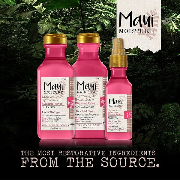 MAUI MOISTURE LIGHTWEIGHT HYDRATION + HIBISCUS WATER CONDITIONER, NOURISHING ALOE VERA CONDITIONER SOFTENS & QUENCHES HAIR, VEGAN & SILICONE-FREE, 13 FL OZ