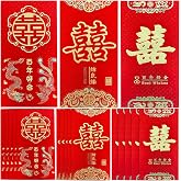 FAURAPMNG 18Pcs Chinese Red Envelopes for Wedding, Large Hong Bao Lucky Money Cash Envelopes Red Packets Lai See for Wedding Newlyweds Bride Groom, Lunar New Year, Spring Festival, Birthday, etc