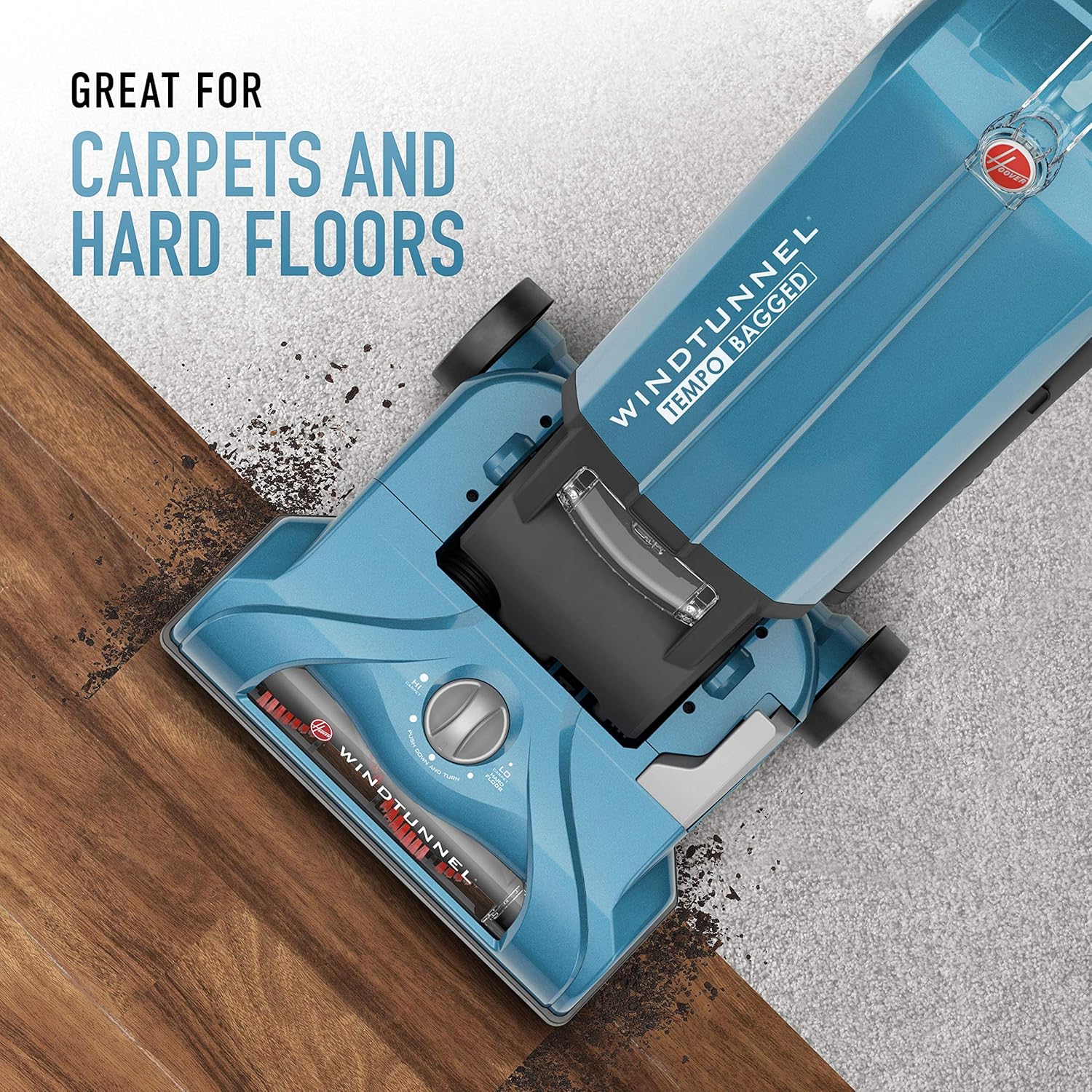 Hoover WindTunnel T-Series Tempo Bagged Upright Vacuum Cleaner with HEPA Media Filter, UH30301, Blue: Home & Kitchen