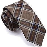 GUSLESON 2.8"(7cm) Plaid/Striped Necktie Tartan Woven TR Material Tie + Gift Box
