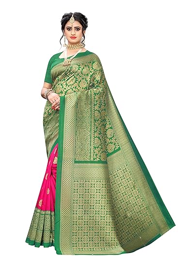 Women's Green Silk Woven Saree With Blouse (SENTHIL GREEN_Free Size)
