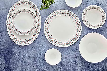 Cello Dinner Set, 33 Pieces, White Flower