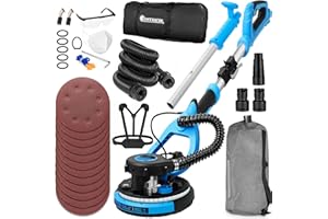 𝟮𝟬𝟮𝟲 𝐔𝐩𝐠𝐫𝐚𝐝𝐞𝐝 Electric Drywall Sander with Vacuum Labor-Saving Back Belt，7 Variable Speed, LED Light, 900-1800RPM