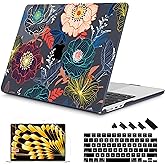 Mektron Designed for 2025/2024/2023 MacBook Air 15 INCH M4 A3241 /M3 A3114 /M2 A2941 Case, Printed Plastic Hard Shell Cover with 15.3" Liquid Retina Display Touch ID, Dahlia Flowers
