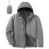 33,000ft Men's Thermolite Packable Hooded Quilted Puffer Jacket, Lightweight Warm Puffy Insulated Winter Coat