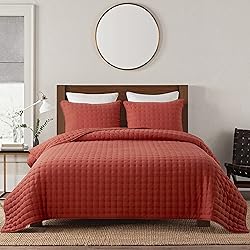 WDCOZY Burnt Orange Twin Size Quilt Bedding Sets