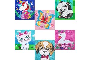 QEUOYSS 5D Diamond Art Kits for Kids Beginners Easy Kits Arts and Crafts for Kids Ages 8-12 Diamond Art Craft Set for Home Wall Decor (6 Pack K)
