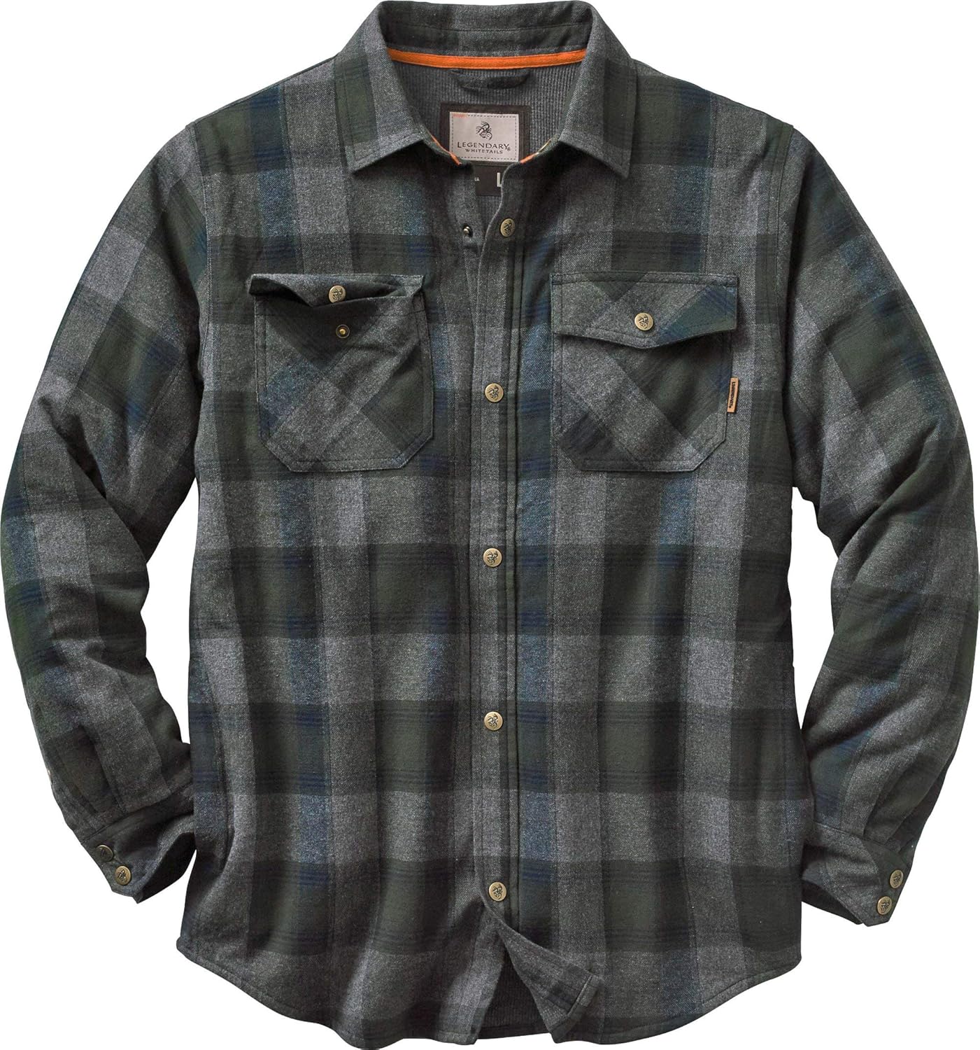 Legendary Whitetails Men's Archer Thermal Lined Flannel Shirt Jacket: Clothing