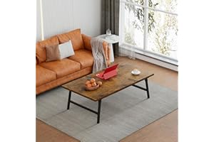 FAMIDGE Folding Coffee Table, Portable Floor Table Desk for Sitting on The Floor, No Assembly Low Coffee Table for Living Room, Home, Caravan and Camping Use, Rustic Brown Wood, 39.4Lx19.7Wx15.8H