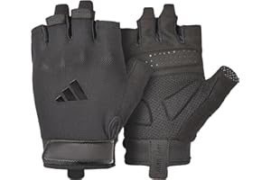 adidas Essential Training Gloves - Fingerless with Padded Grip, Ideal for Weightlifting, Pull Ups, Dumbbells & Rowing Machine
