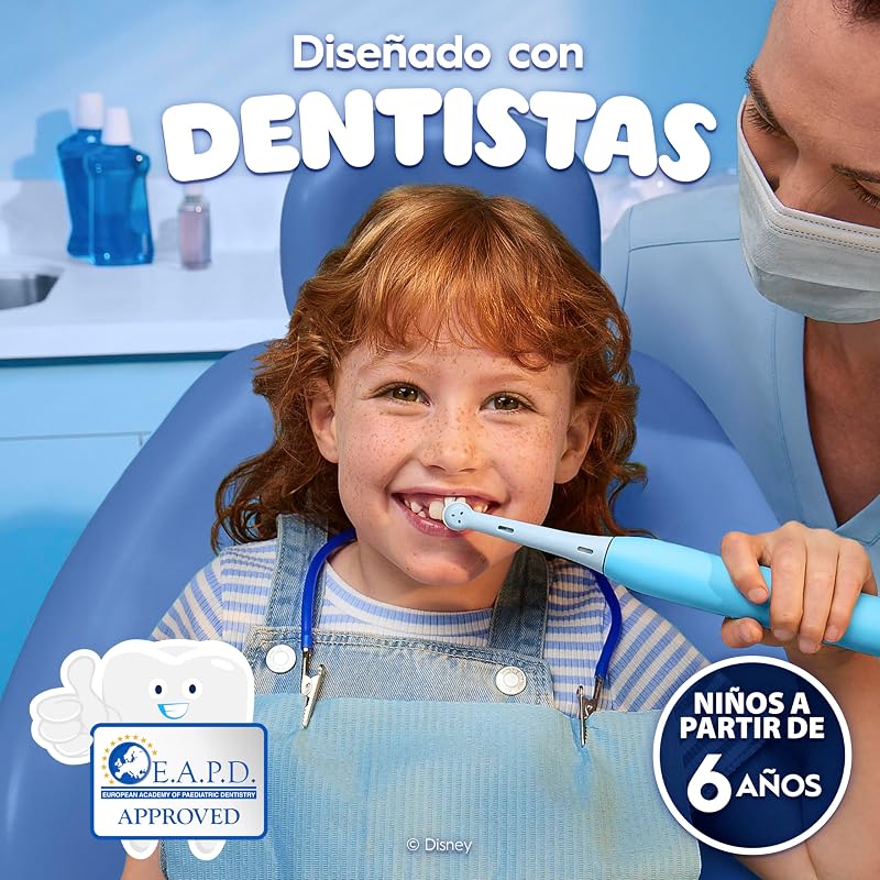 Cabeças de substituição iO Kids Disney Stitch para crianças +6 anos, Pack de 8 - Recargas Originais para Oral-B Escovas de Dentes Elétricas iO Kids, suaves com dentes e gengivas instáveis