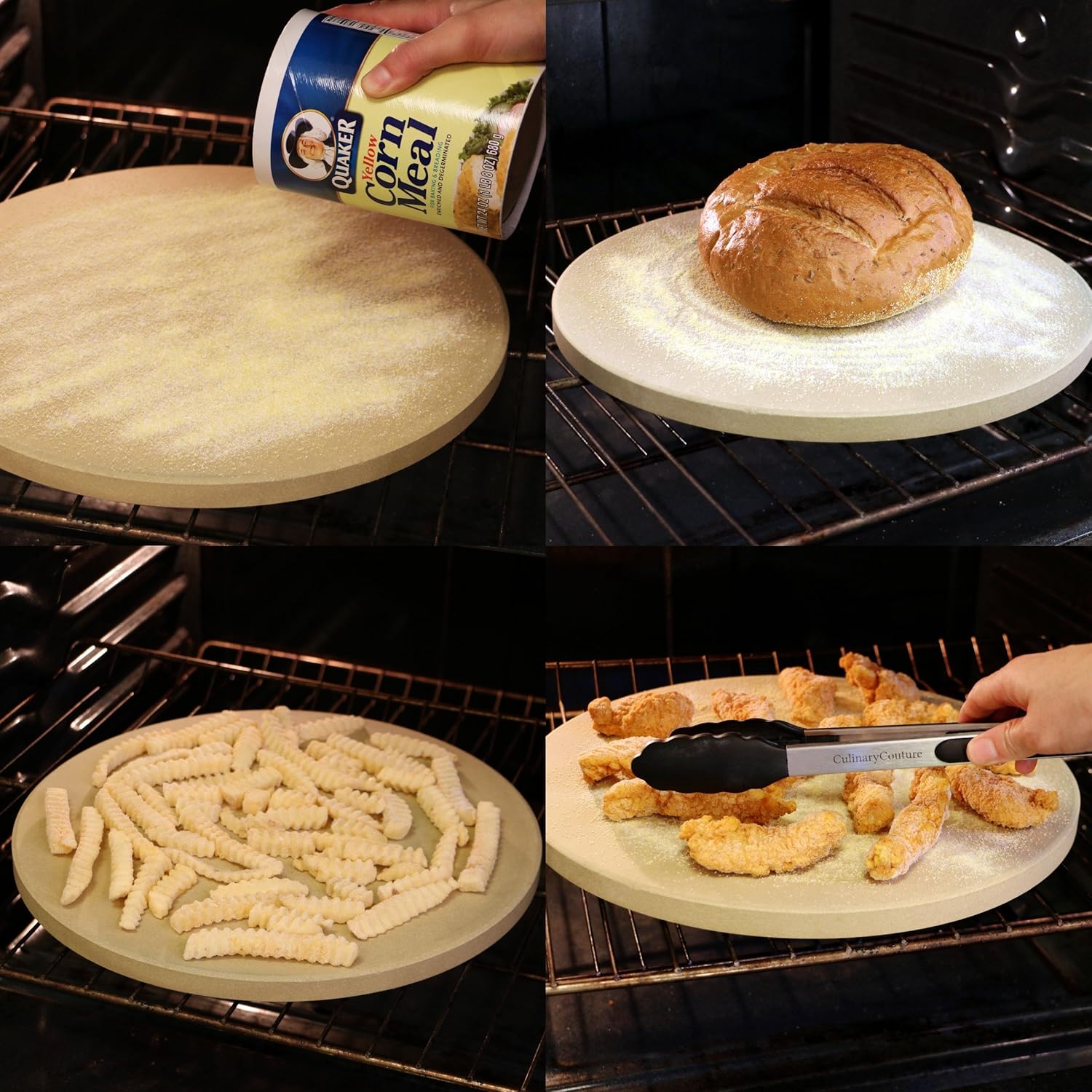 Pizza Stone for Grill and Oven - 15 Inch 3/4" Extra Thick - Cooking & Baking Stone for Oven and BBQ Grill - With Durable Foam Packaging, Gift Box & Pizza Recipes Ebook: Kitchen & Dining