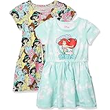 Spotted Zebra Disney | Marvel | Star Wars | Frozen | Princess Girls'Knit Short-Sleeve Cinch-Waist Dresses, Pack of 2