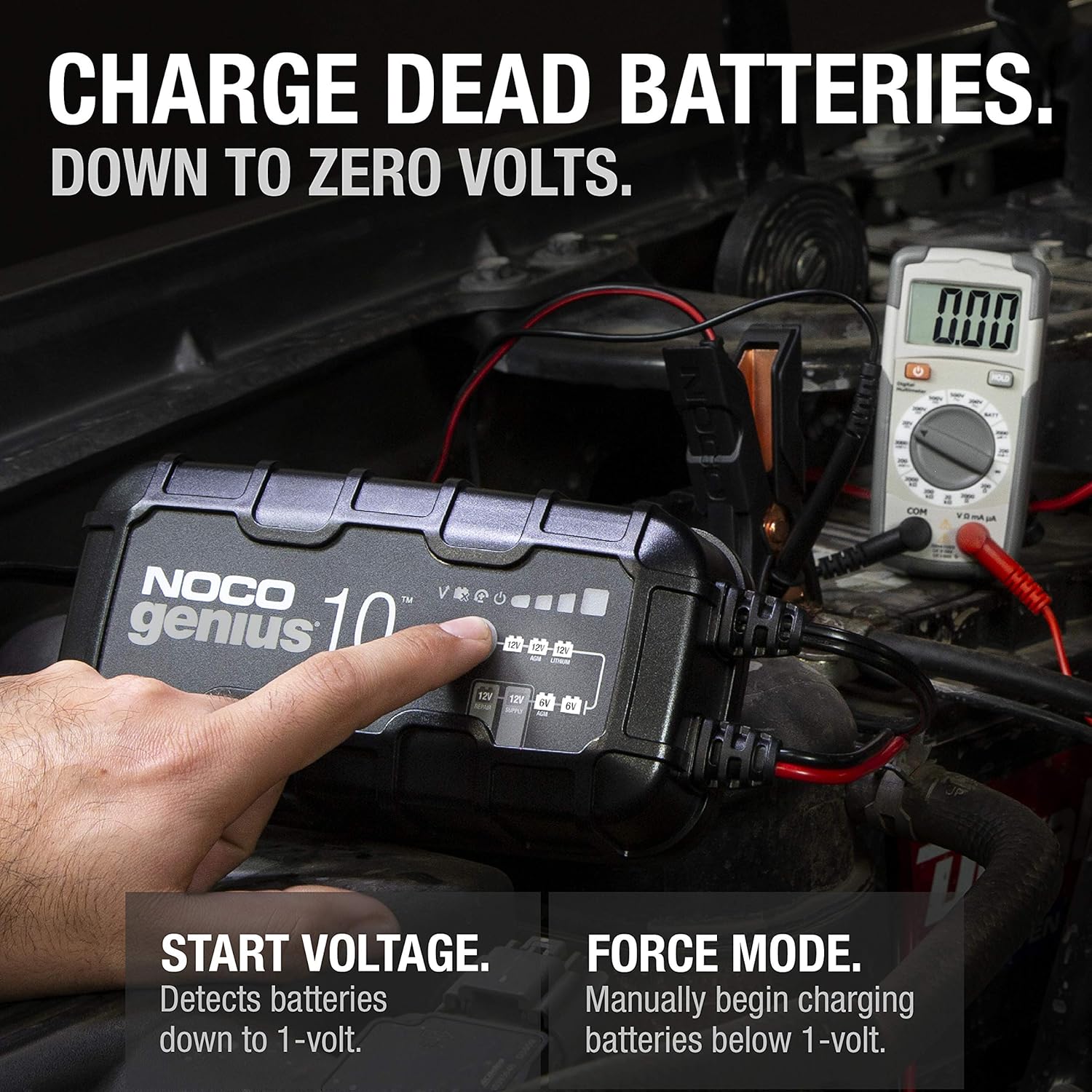 NOCO GENIUS10, 10-Amp Fully-Automatic Smart Charger, 6V And 12V Battery Charger, Battery Maintainer, And Battery Desulfator With Temperature Compensation: Automotive