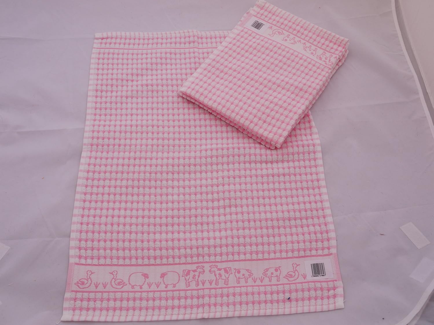 A Pack Of Six Heavy Duty Terry Tea Towels in Pink Amazon.co.uk Kitchen & Home