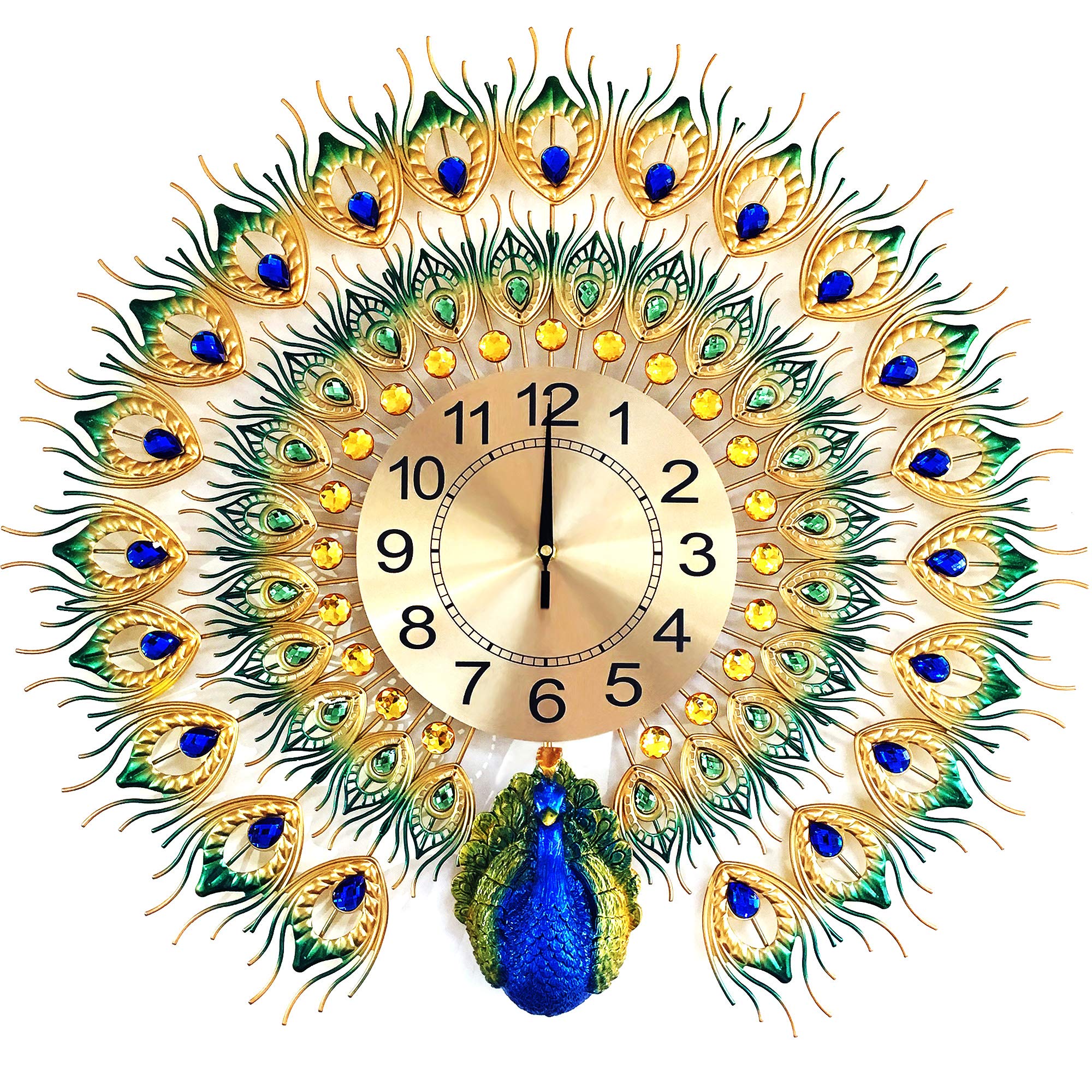 MagicPro Peacock wall clock big size