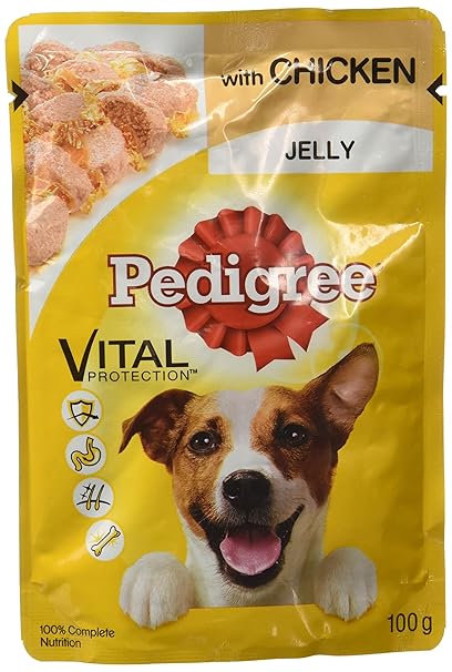 Pedigree Wet Dog Food Chicken In Jelly For Adult Dogs 100g