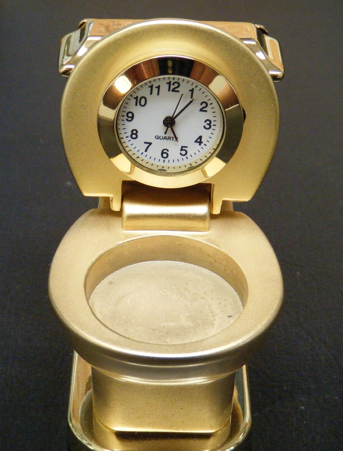 Collectible Miniature Quartz Clock in Standing Toilet