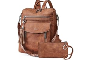 Shrrie Backpack Purse for Women Fashion Leather Backpack Purse Designer Travel Backpack Convertible Shoulder Bag with Wristlet