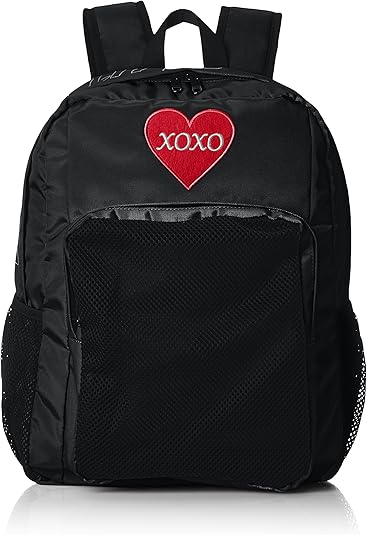 Amazon ウィゴー リュック Ladies ハートワッペンサイドロゴリュック ブラック Wego ウィゴー レディース