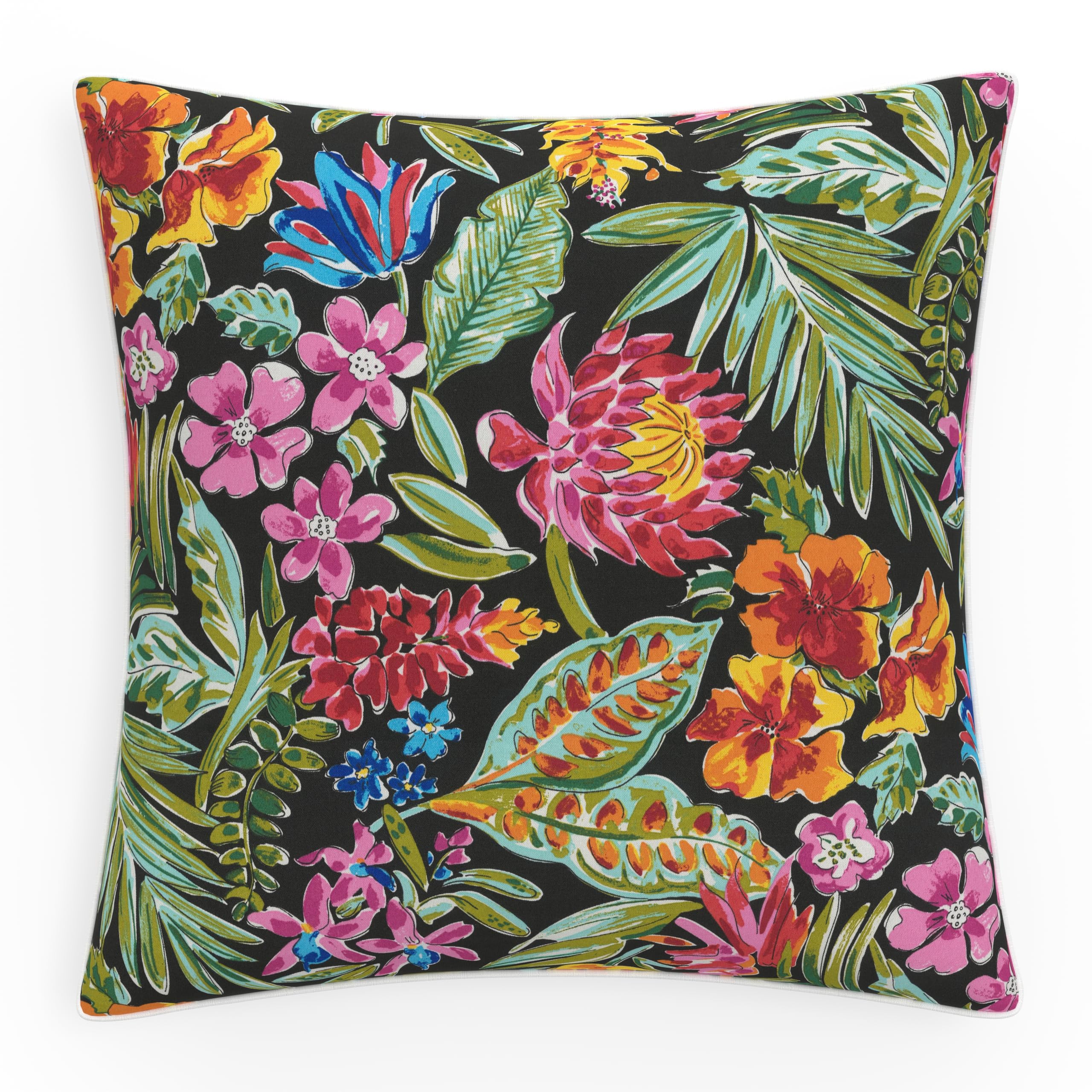 Pillow Perfect Tropic Floral Throw Pillow, Floor - 25" x 25", Paradise Island Black Image Pillow Perfect Tropic Floral Throw Pillow, Floor - 25" x 25", Paradise Island Black Image