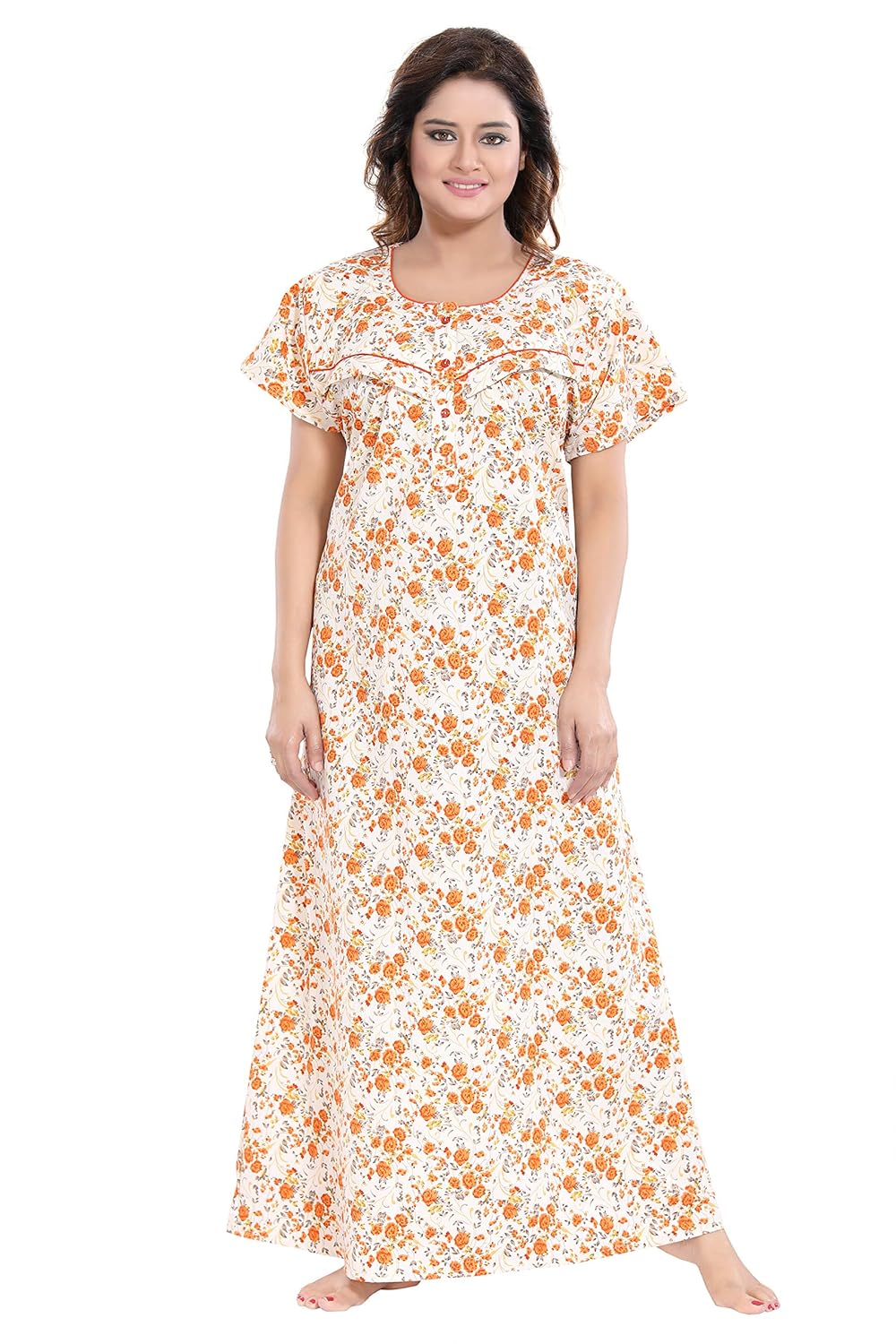 Tucute Womens Cotton Crush Printed Feedingmaternitynursing Nighty