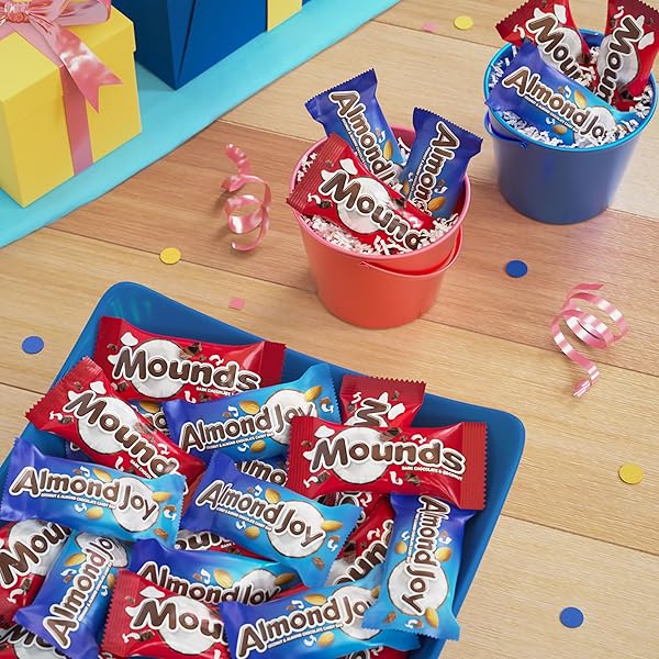 ALMOND JOY AND MOUNDS ASSORTED FLAVORED MINIATURE, CANDY PARTY PACK, 32.1 OZ