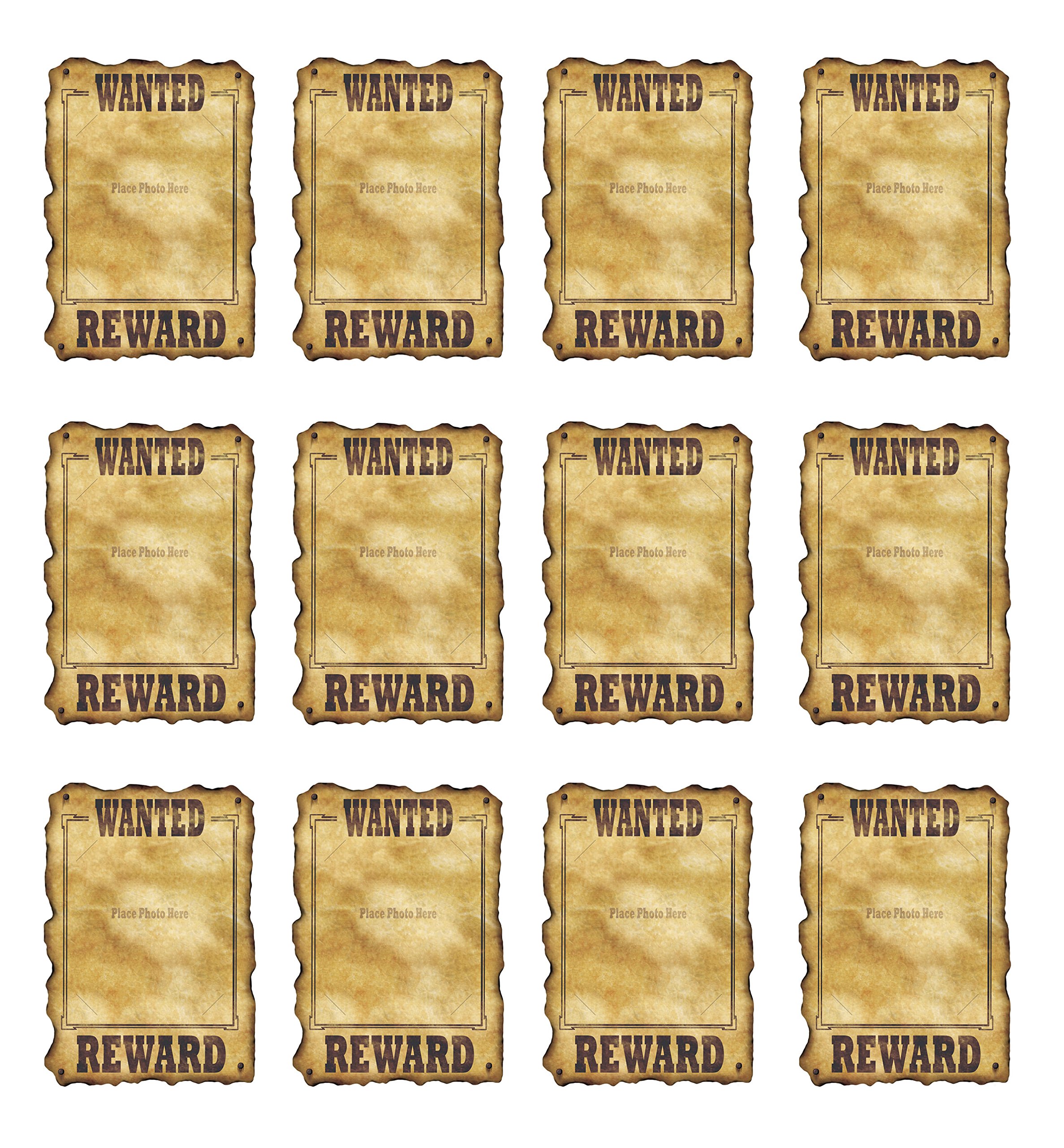 Beistle S54330AZ12 Western Wanted Signs, Paper, Multicolor