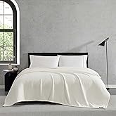 Vera Wang - Queen Size Blanket, Soft Textured Bedding with Cozy Chenille Finish & Refined Jacquard Weave, Throw Blanket for Bed or Couch with Whip-Stitch Hem (Beige)