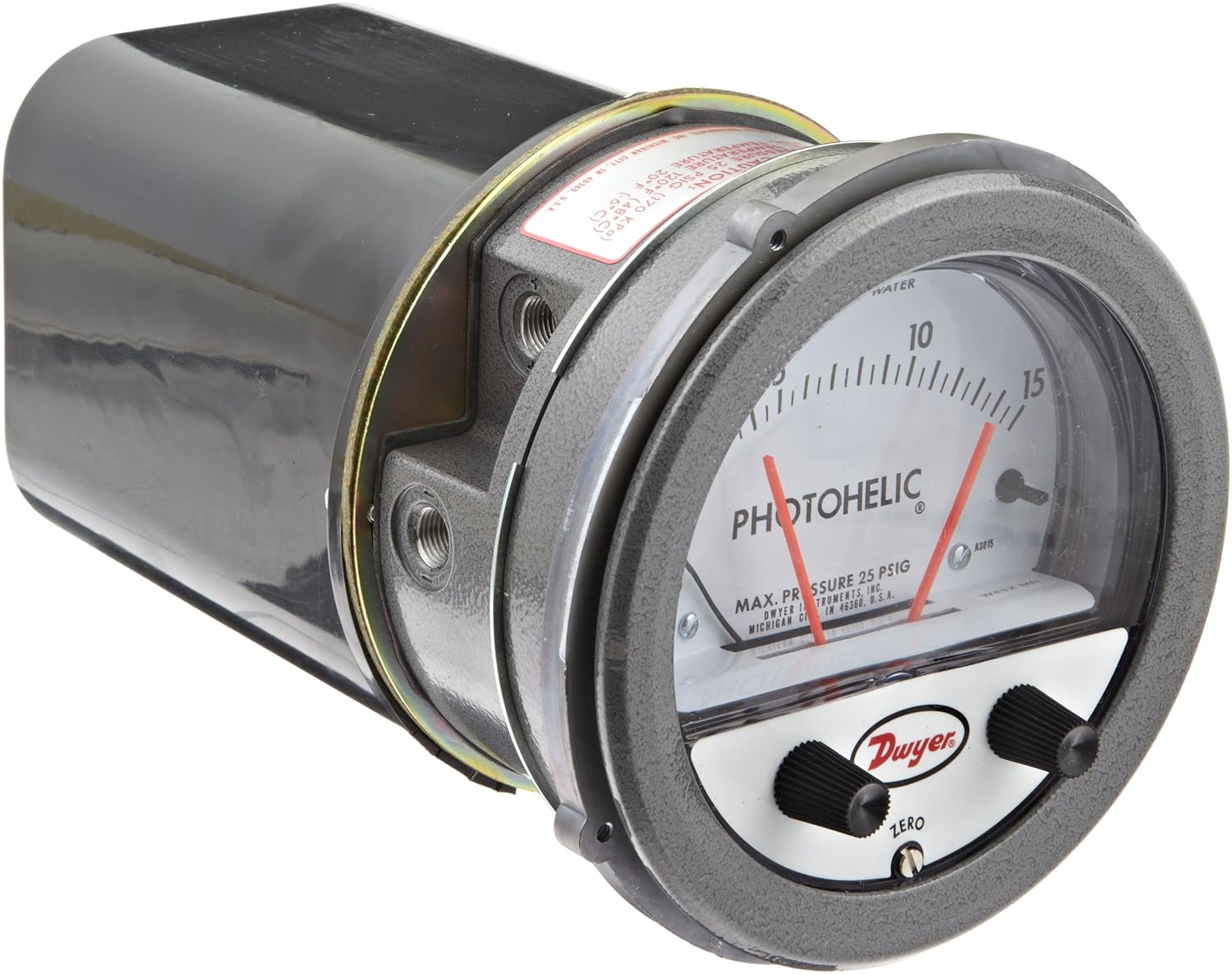 Range 015WC Dwyer Photohelic Series A3000 Pressure Switch/Gauge Pressure Sensors Industrial