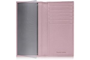 Access Denied Genuine Leather Checkbook Cover For Women & Men - Checkbook Holder For Duplicate Checks Card Wallet RFID