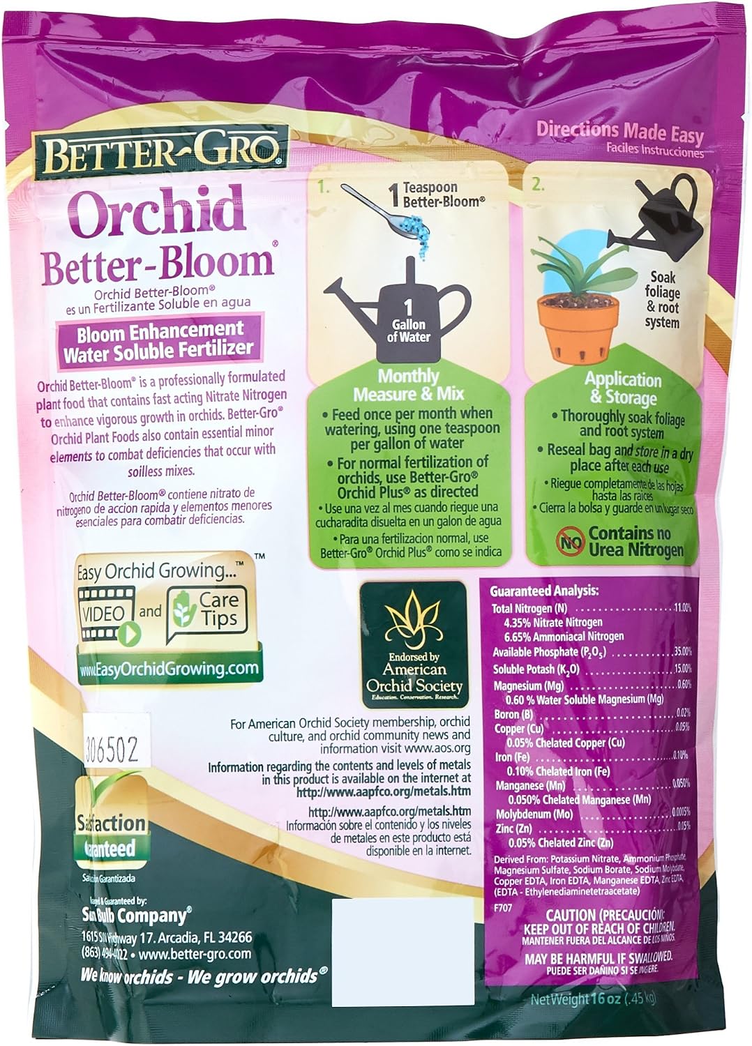 Company 8305 Better GRO Orchid Plus Bloom Booster Fertilizer, 16-Ounce - Image 3