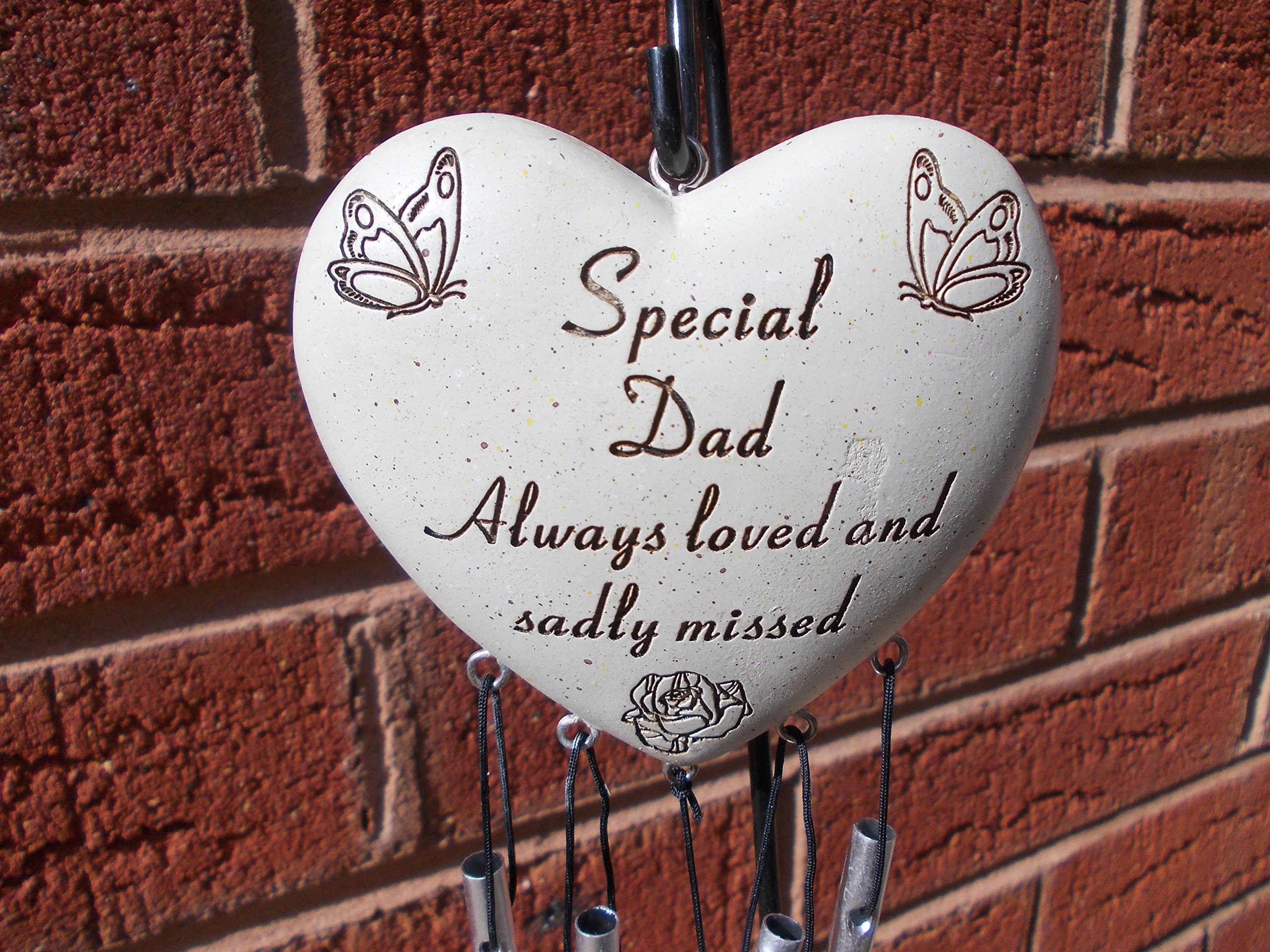 shimmers DAD Memorial Heart Windchime, Metal