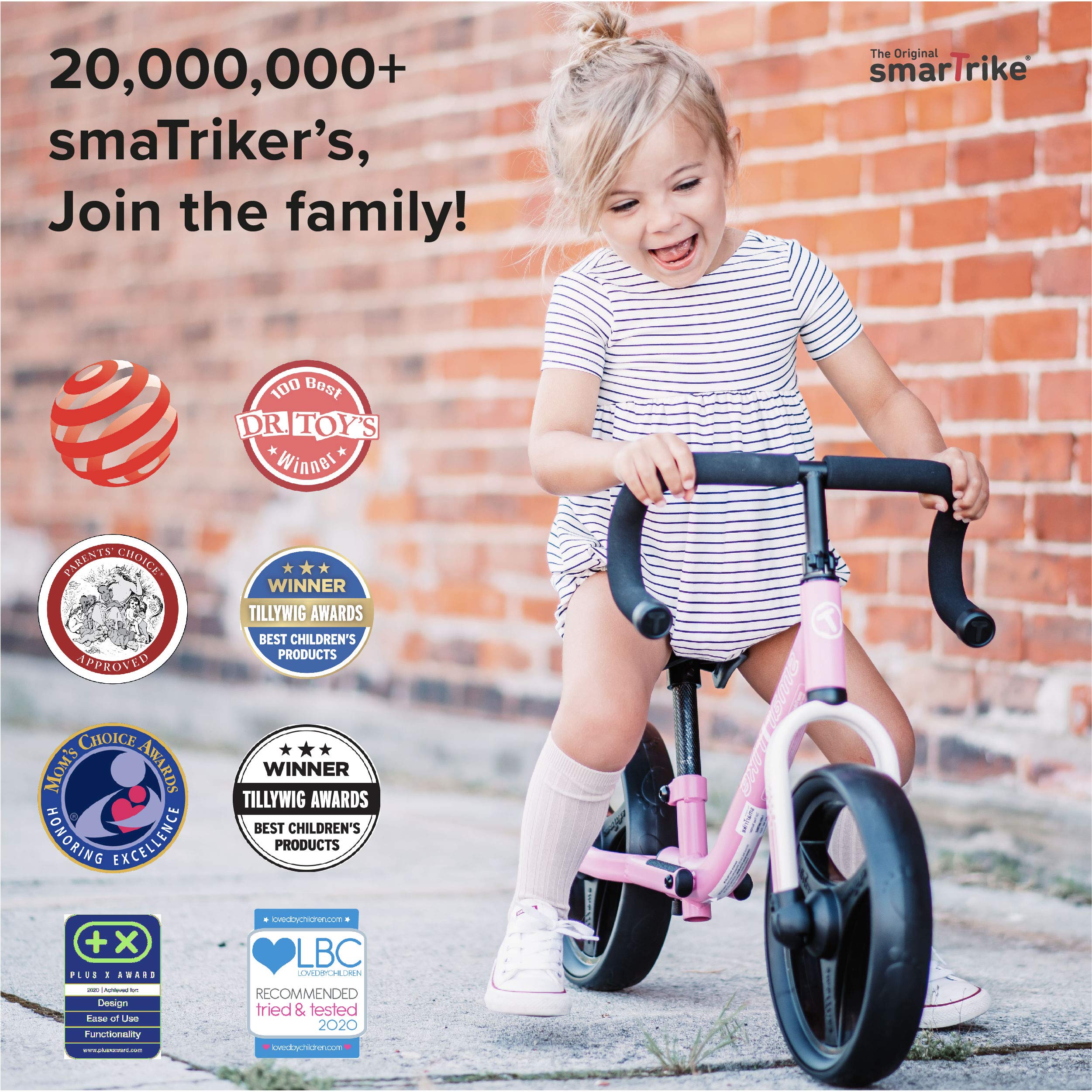 smarTrike Balance Bike for 1, 2, 3, 4, and 5 Year Old Boys & Girls - Folding Kids Balancing Bike - Adjustable Bicycle for Toddlers - 10 inch Puncture Free Wheel [Protective Gear Included]