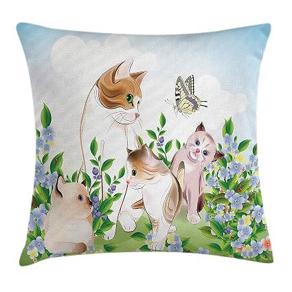 Cat Couvre Lit Taie Doreiller Housse De Coussin Mignon
