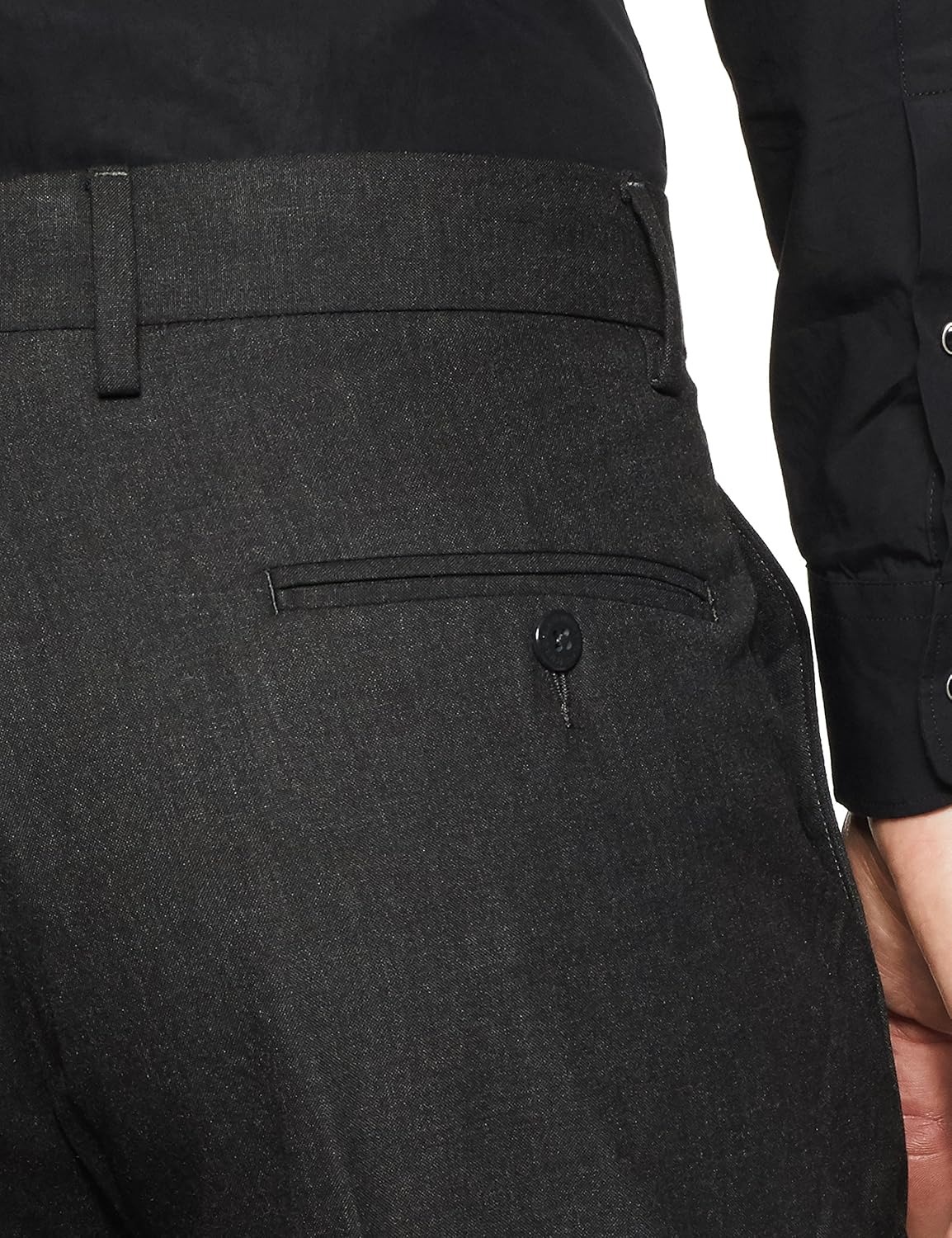 peter england men's slim fit formal trousers