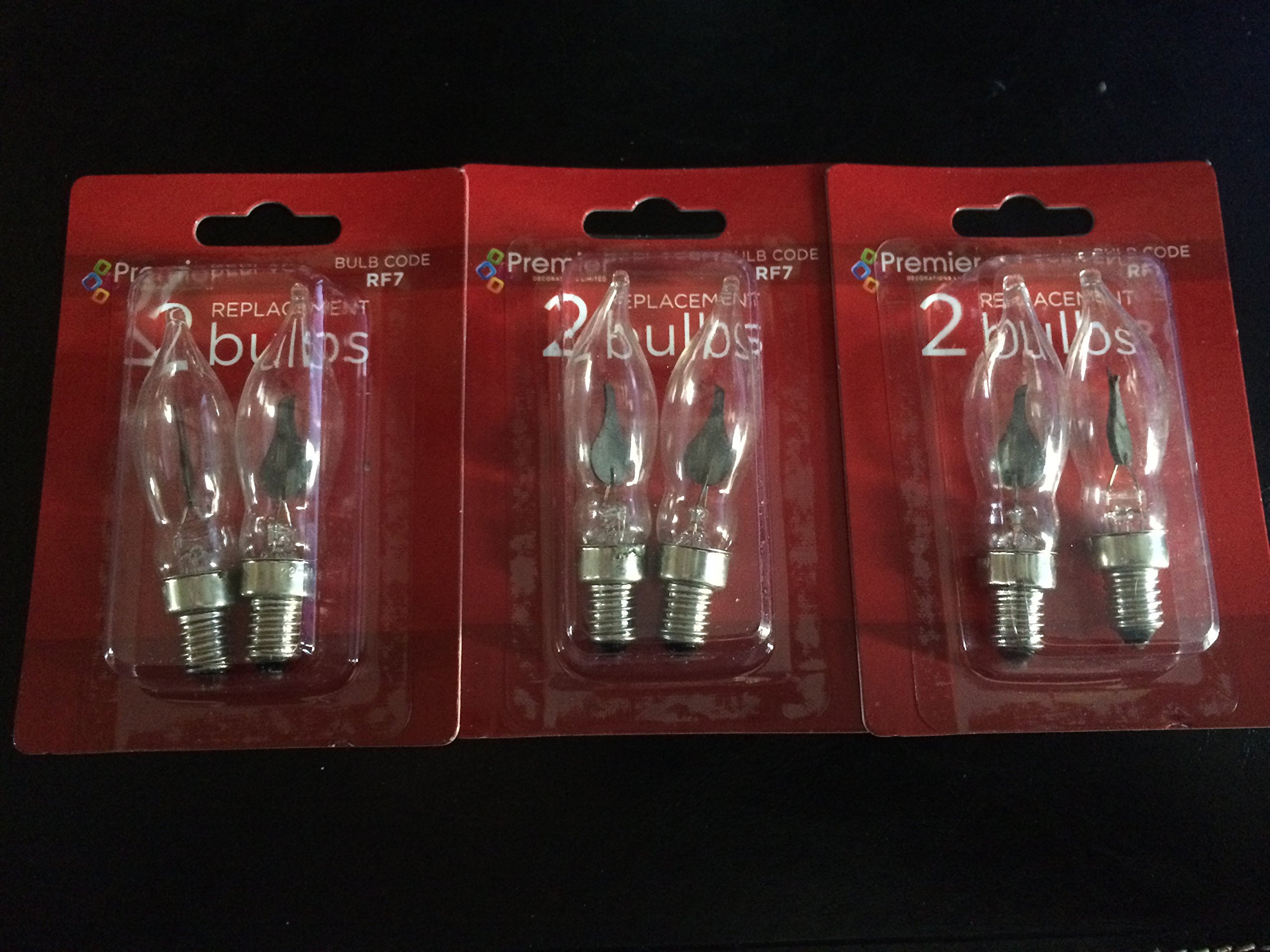 6 x Premier Replacement Flicker Candle Light Bulbs for Christmas Arches and Bridges 1.5 Watt 230 Volt E10 Screw Fitting RF7