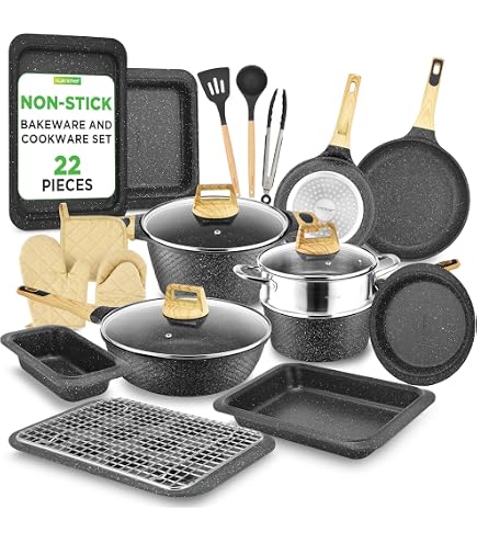 Amazon.com: NutriChef 22-Piece Nonstick Ceramic Cookware Set