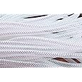 YYCRAFT Deco Mesh Tubing Flex with Metallic Foil 8mm x 25 Yards-Iridescent White