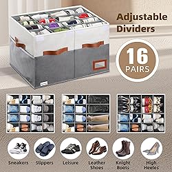 Supowin Shoe Organizer for Closet, Foldable Shoe