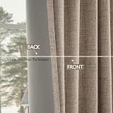 CUCRAF 100% Blackout Curtains Linen 96 Inch Drop 2 Panels Eyelet 52 x 96 view 5