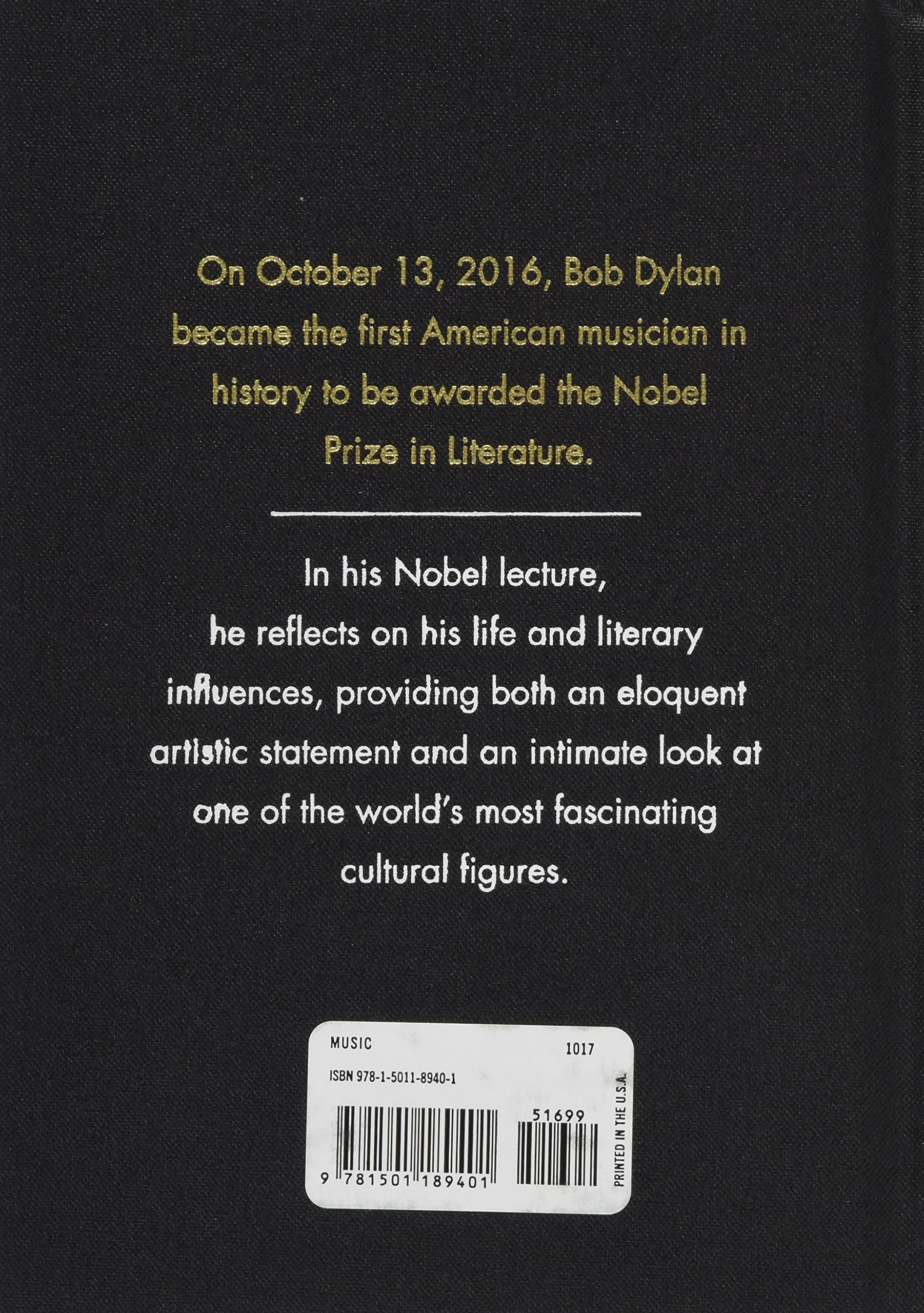 Amazon Com The Nobel Lecture 9781501189401 Dylan Bob Books