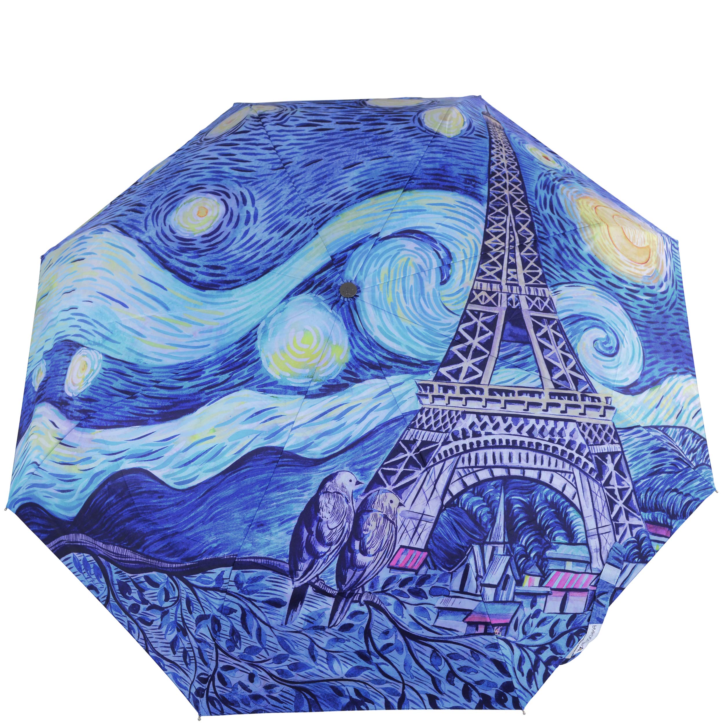 Anuschka Women's Original Printed Artwork Umbrella Auto Open/Close with UPF 50+ Sun Protection - Love In Paris