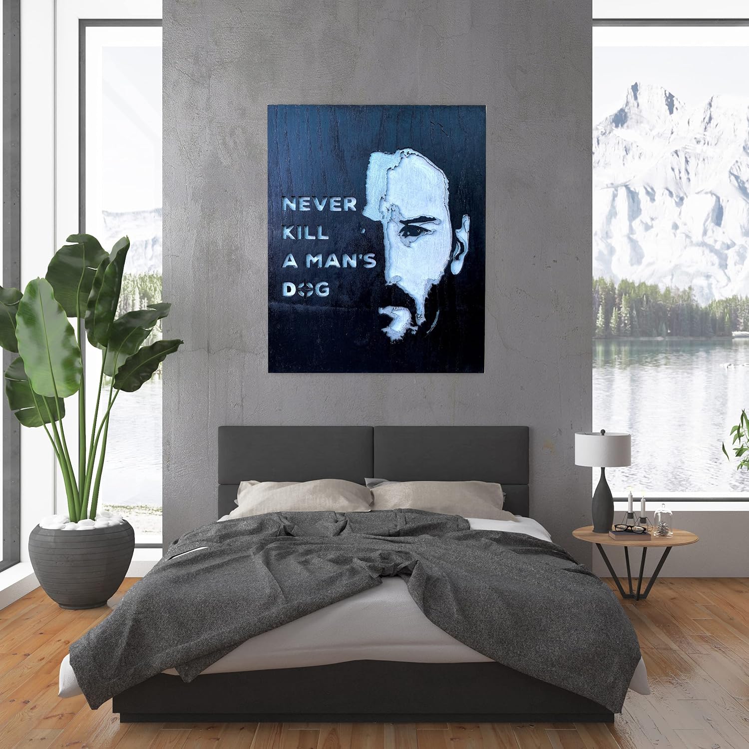 Unik4art Wooden wall art home decor, John Wick baba Yaga