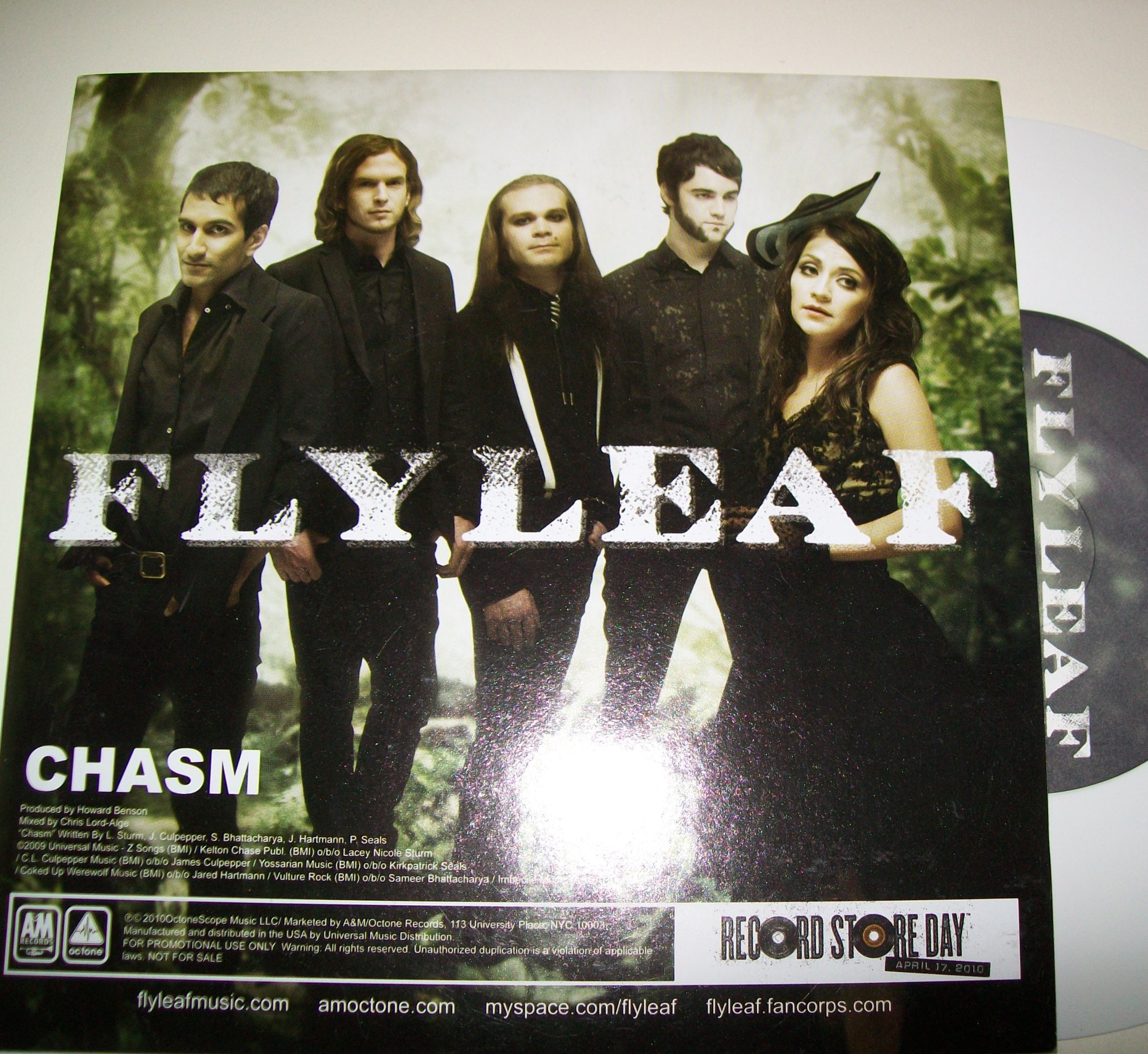 Flyleaf - "Chasm" b/w Paper Tongues - "Trinity" (Split Single - White Colored 7 inch vinyl)