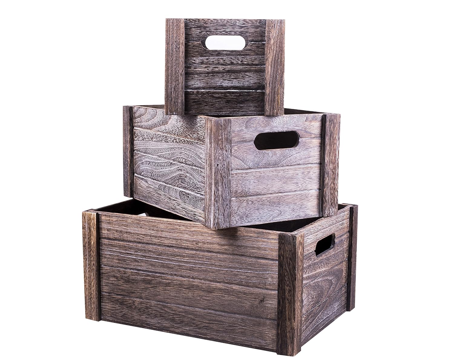 Basic House Ltd Brown Wooden Crates Display Plants Fruits Storage Gift